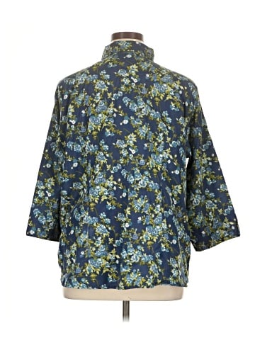 Basic Editions 3/4 Sleeve Button-Down Shirt (view 2)