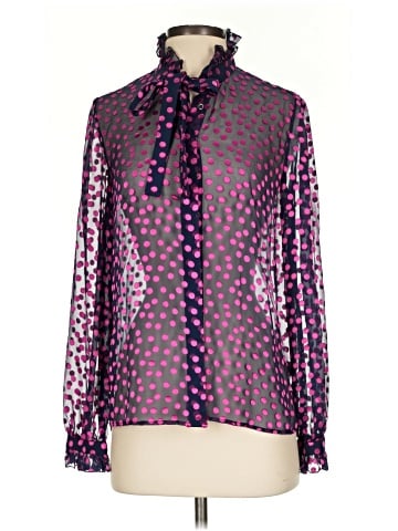 Saloni Long Sleeve Silk Top (view 1)