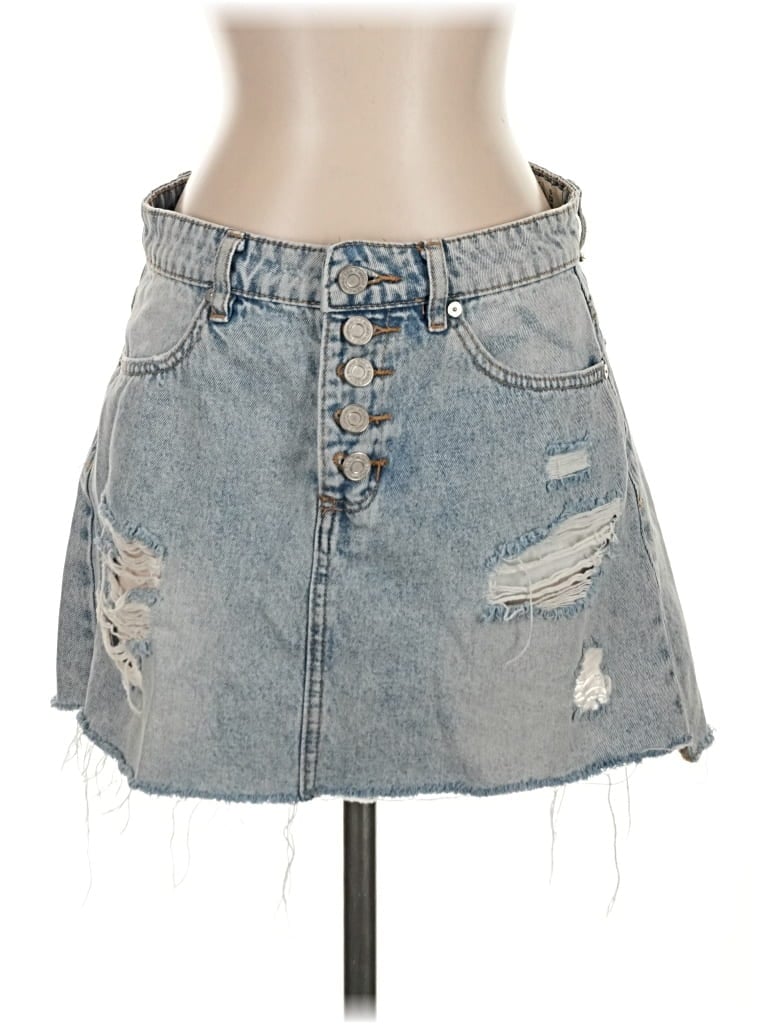 Pre-owned Indigo Rein Denim Skirt In Blue