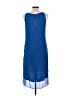 Trouve 100% Polyester Solid Blue Casual Dress Size 10 - photo 2