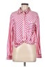 Lush 100% Polyester Stripes Pink Long Sleeve Blouse Size M - photo 1