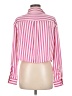 Lush 100% Polyester Stripes Pink Long Sleeve Blouse Size M - photo 2