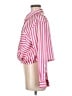 Lush 100% Polyester Stripes Pink Long Sleeve Blouse Size M - photo 5
