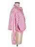 Lush 100% Polyester Stripes Pink Long Sleeve Blouse Size M - photo 4