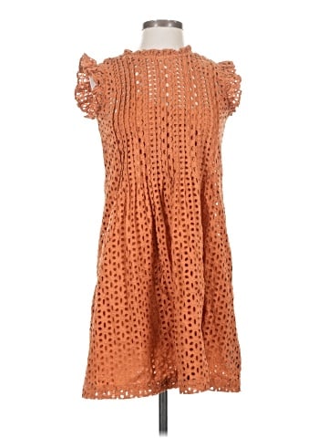 Madewell Eyelet Ruffle-Sleeve Pintuck Mini Dress (view 1)