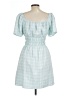 Leyden 100% Polyester Checkered-gingham Teal Casual Dress Size L - photo 2