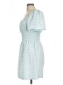 Leyden 100% Polyester Checkered-gingham Teal Casual Dress Size L - photo 5
