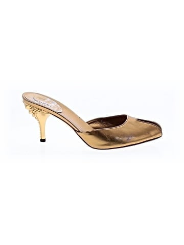 Gucci Vintage Leather Studded Heel Peep Toe Mules (view 1)