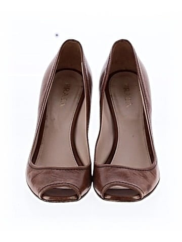 Prada Leather Peep Toe Wedges (view 2)