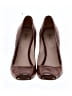 Prada Brown Leather Peep Toe Wedges Size EU 38 1/2 - photo 2