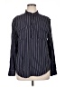 Universal Thread 100% Rayon Stripes Blue Long Sleeve Blouse Size XL - photo 1