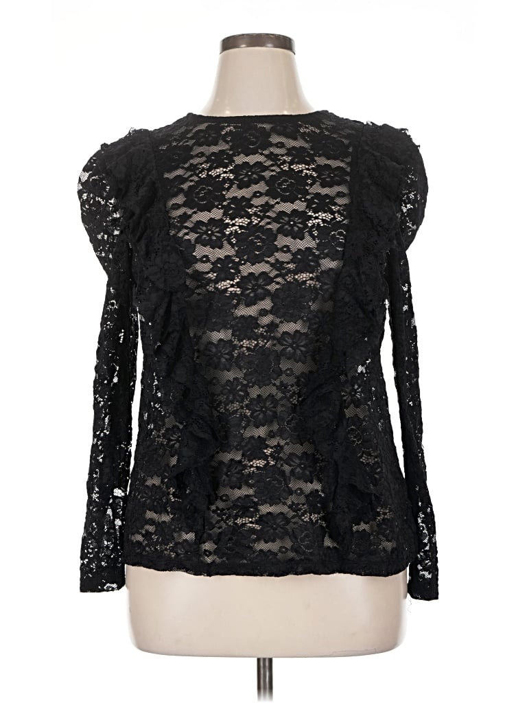 Pre-owned Eloquii Long Sleeve T-shirt In Black