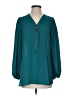 Elan 100% Polyester Teal Long Sleeve Blouse Size S - photo 1