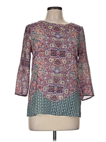 Maeve 3/4 Sleeve Silk Top (view 1)