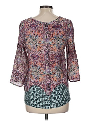 Maeve 3/4 Sleeve Silk Top (view 2)