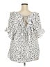 Andree by UNIT 100% Polyester White Short Sleeve Blouse Size 3X - photo 2