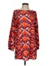 Everly 100% Polyester Print Orange Casual Dress Size S - photo 1