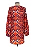 Everly 100% Polyester Print Orange Casual Dress Size S - photo 2