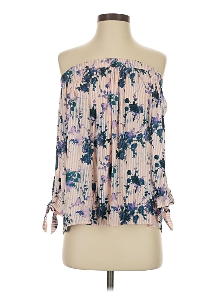 Pre-owned Attention 3/4 Sleeve Blouse In Pink