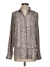 CALVIN KLEIN JEANS 100% Polyester Animal Print Graphic Snake Print Gray Long Sleeve Blouse Size S - photo 1