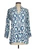 Lilly Pulitzer 100% Rayon Print Blue 3/4 Sleeve Blouse Size M - photo 1