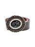 Assorted Brands Silver Black Leather Belt Size L - photo 1