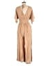Final Touch 100% Rayon Chevron-herringbone Tan Jumpsuit Size L - photo 2