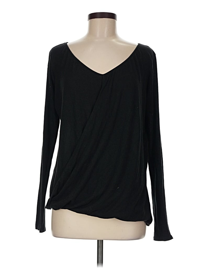 Pre-owned Express Long Sleeve Top Black V-neck Tops