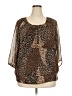 DressBarn 100% Polyester Animal Print Brown 3/4 Sleeve Blouse Size 2X - photo 1