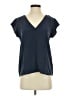 Joie 100% Silk Blue Black Short Sleeve Top Size S - photo 1