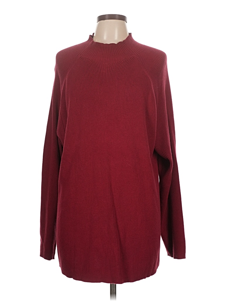 Pre-owned Valerie Stevens Turtleneck Sweater In Burgundy