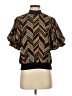 Gracia 100% Polyester Chevron-herringbone Brown 3/4 Sleeve Blouse Size S - photo 1