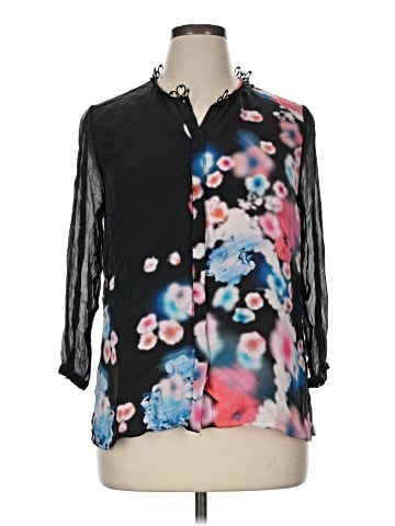 Elie Tahari 3/4 Sleeve Silk Top (view 1)