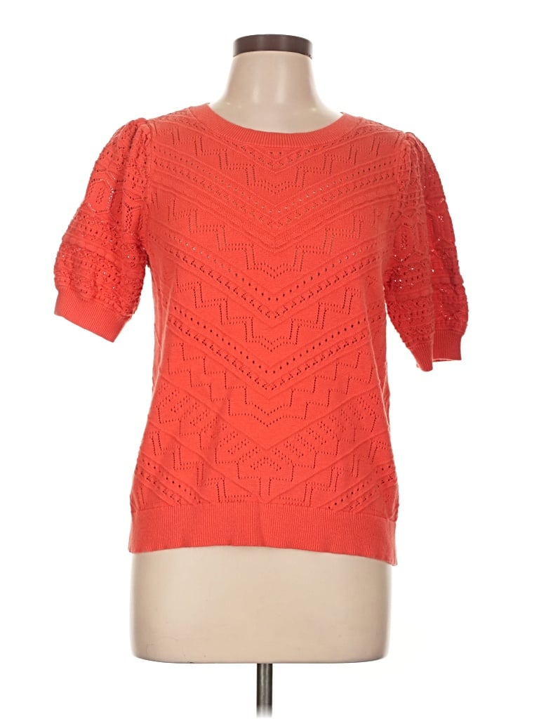Pre-owned Ann Taylor Loft Pullover Sweater In Orange