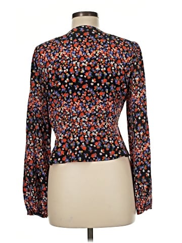 Intermix Long Sleeve Silk Top (view 2)