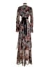 Hutch 100% Polyester Floral Gray Cocktail Dress Size XS - photo 2