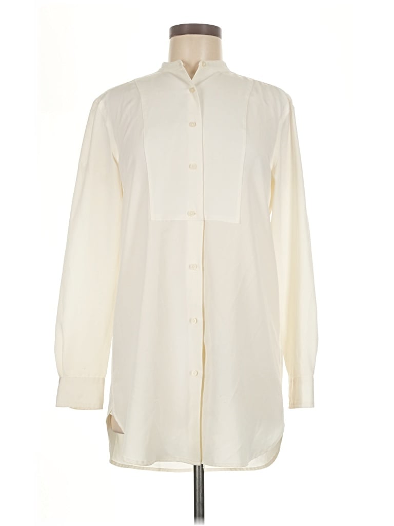 Pre-owned Polo Ralph Lauren Long Sleeve Blouse In Ivory