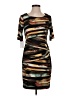 Connected Apparel Graphic Brown Casual Dress Size 4 (petite) - photo 1
