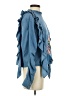 Zara Blue 3/4 Sleeve Blouse Size S - photo 4
