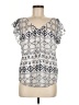 Beacon 100% Polyester Silver Short Sleeve Blouse Size M - photo 1