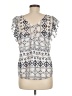 Beacon 100% Polyester Silver Short Sleeve Blouse Size M - photo 2