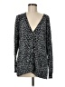 Project 100% Cotton Animal Print Gray Cardigan Size M - photo 1