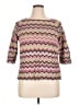 Sigrid Olsen Chevron-herringbone Aztec Or Tribal Print Color Block Fair Isle Graphic Houndstooth Jacquard Ombre Solid Stripes Multi Color Pink Cardigan Size 1X - photo 1