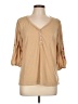French Laundry Tan 3/4 Sleeve Blouse Size L - photo 1