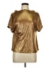 Unbranded Metallic Gold Short Sleeve Turtleneck Size L - photo 1