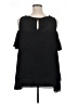 Boutique + 100% Polyester Black Short Sleeve Blouse Size 0X - photo 2