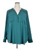 Torrid 100% Polyester Teal Long Sleeve Blouse Size 3X Plus (3) - photo 1