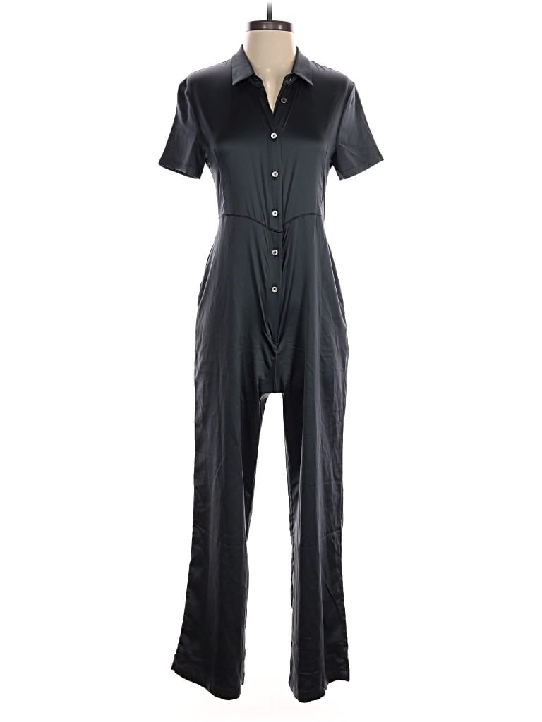 Almina Concept Jumpsuit: Black Solid Pattern Jumpsuits - Size Small