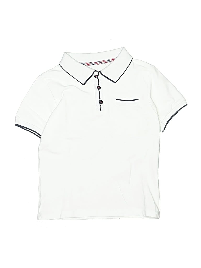 Pre-owned Andy & Evan Kids' Short Sleeve Polo Shirt In White