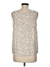 Ann Taylor LOFT Outlet 100% Polyester Silver Ivory Sleeveless Top Size M - photo 2